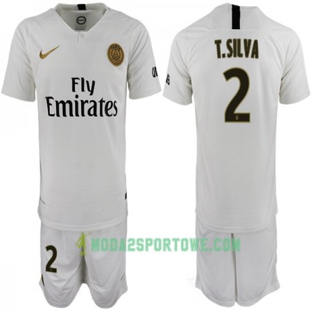 Koszulka Paris Saint-Germain T. Silva 2 Dziecięcy Wyjazdowe Stroje Piłkarskie 2018-2019 Krótki Rękaw